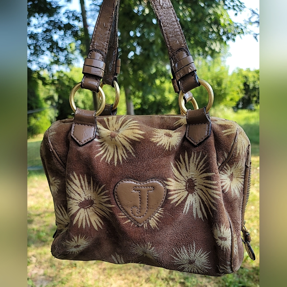 Juicy Couture 2yk‎  Tan Floral Shoulder Bag
